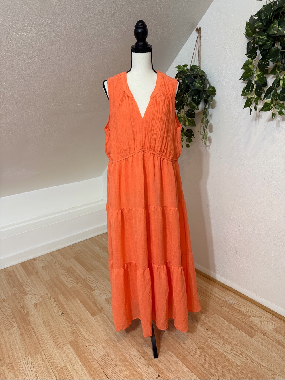 Lane Bryant Sleeveless V-Neck Tiered Maxi Dress